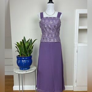 NWT Lilac Purple Lace Sequin Gown Evening Occasion Party Wedding Prom Dress